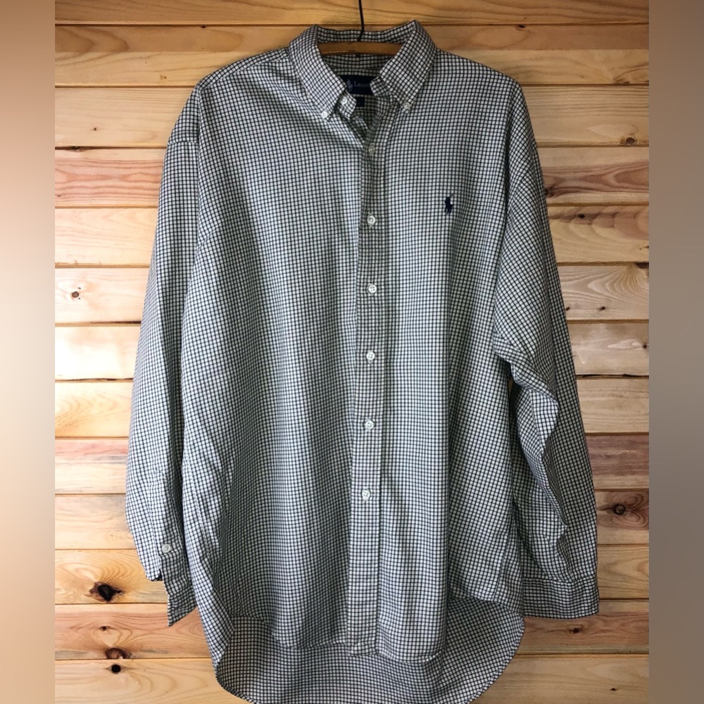 RALPH LAUREN BLAKE plaid print long sleeve button down shirt excellent c…
